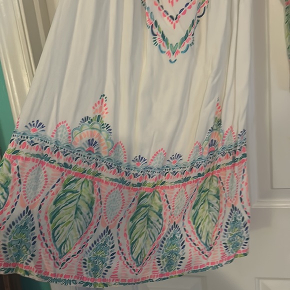 Lilly Pulitzer Nevie Off The Shoulder Dress Coconut Coast Engineered Sz XS NWOT - Picture 7 of 8